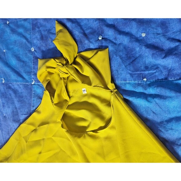 Women's ShortSleeve Maxi Dress, Size 58 in UAE or Size 24 in US - Mustard Yellow - Picture 6 of 13